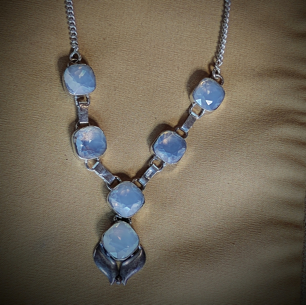 GORGEOUS  MOONSTONE, BALI STERLING.19" INCH NECKLACE WITH S-CLOSURE. - Picture 7 of 8